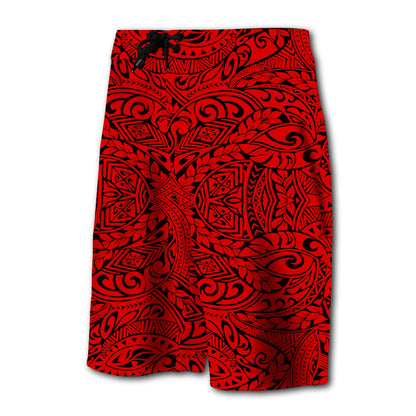 Hawaii Polynesian Culture Board Shorts Red