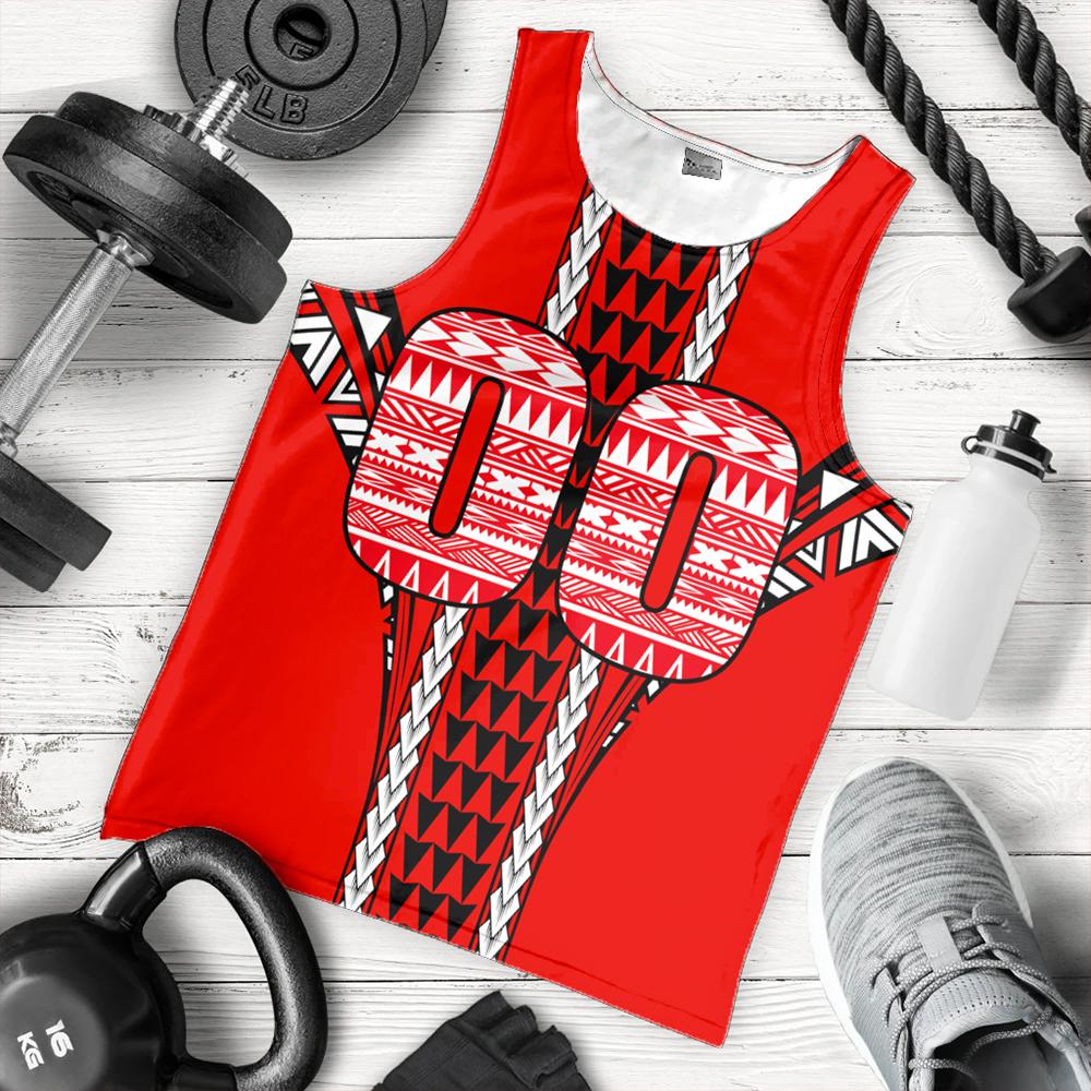 Personalised Hawaii Men's Tank Top Red Football Tank Top AH