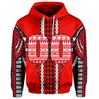 (Personalised) Hawaii Hoodie Red Football Pullover Hoodie AH