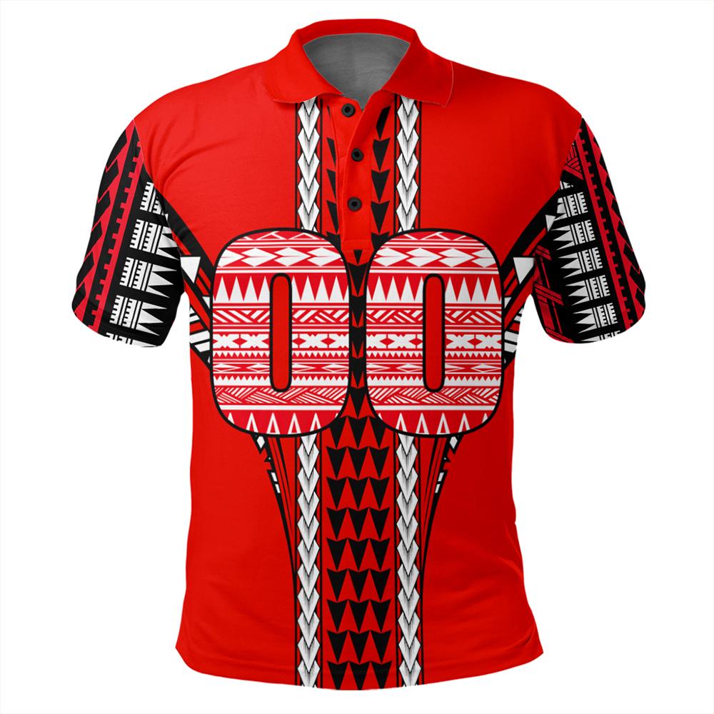 Personalised Hawaii Polo Shirt - Red Football Polo Shirt - AH