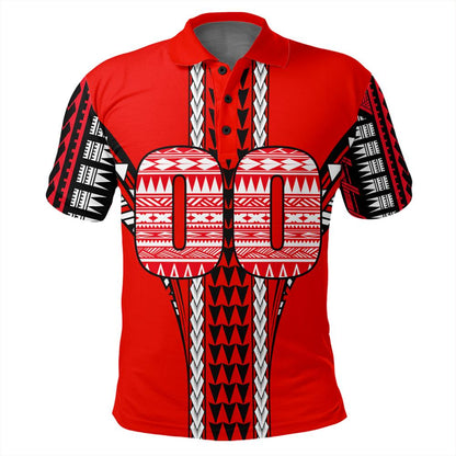 Personalised Hawaii Polo Shirt - Red Football Polo Shirt - AH