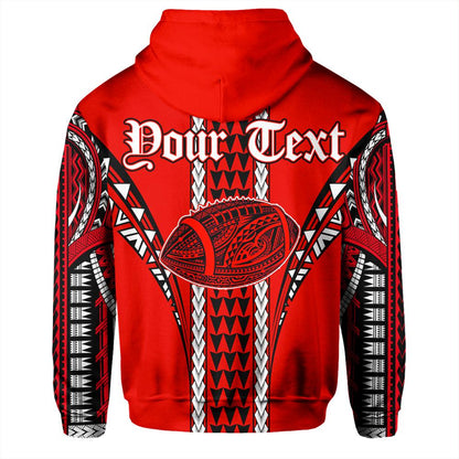 (Personalised) Hawaii Hoodie Red Football Pullover Hoodie AH