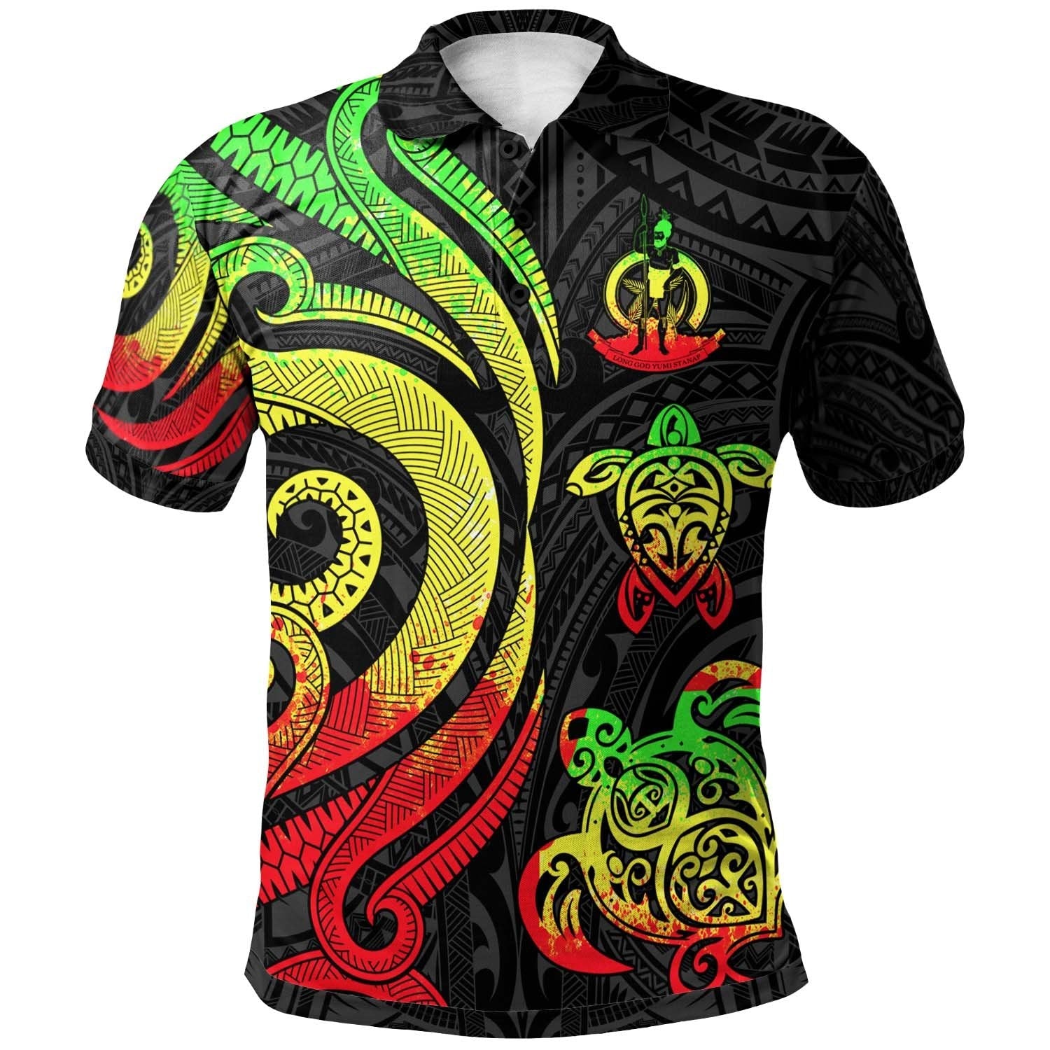 Vanuatu Polo Shirt - Reggae Tentacle Turtle