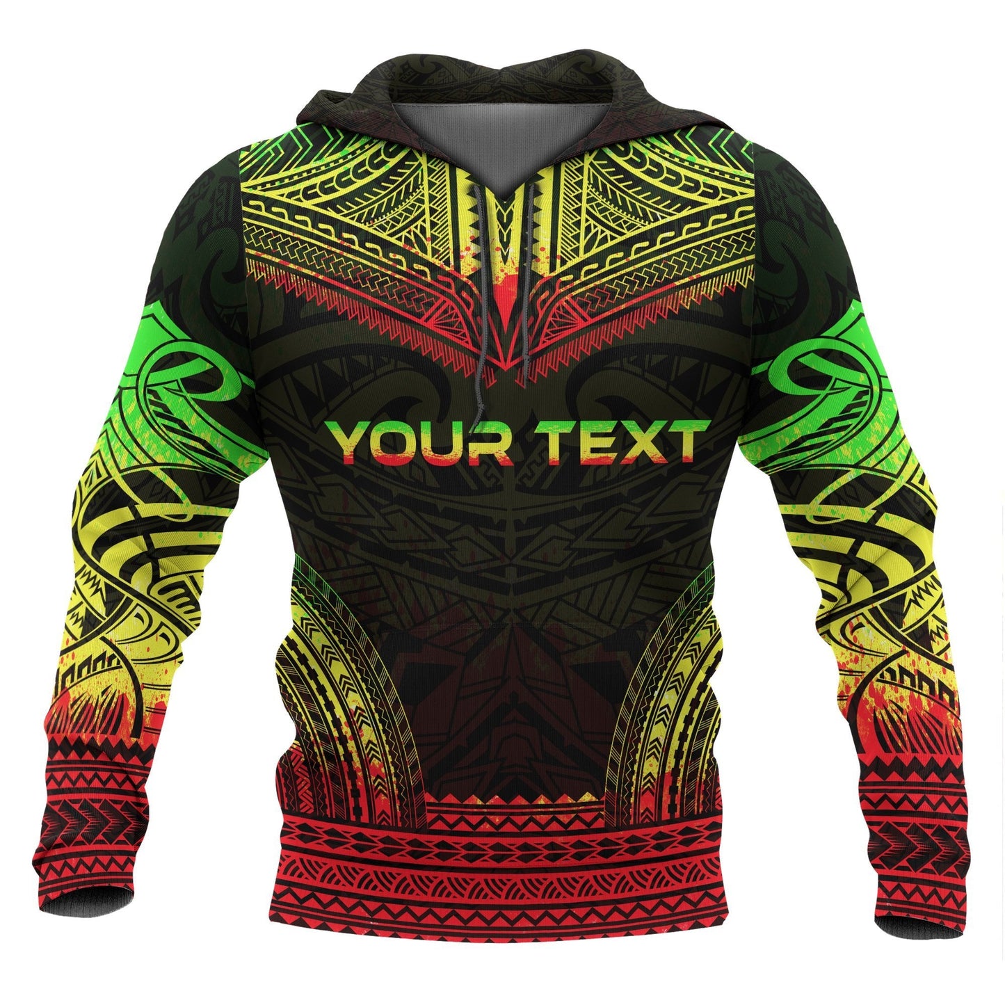 Custom Text Chuuk Polynesian Chief Custom Personalised Hoodie Reggae Version