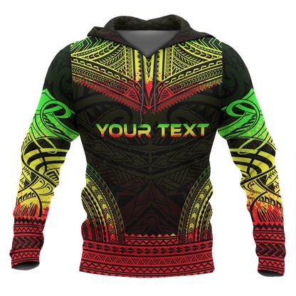 Custom Text Chuuk Polynesian Chief Custom Personalised Hoodie Reggae Version