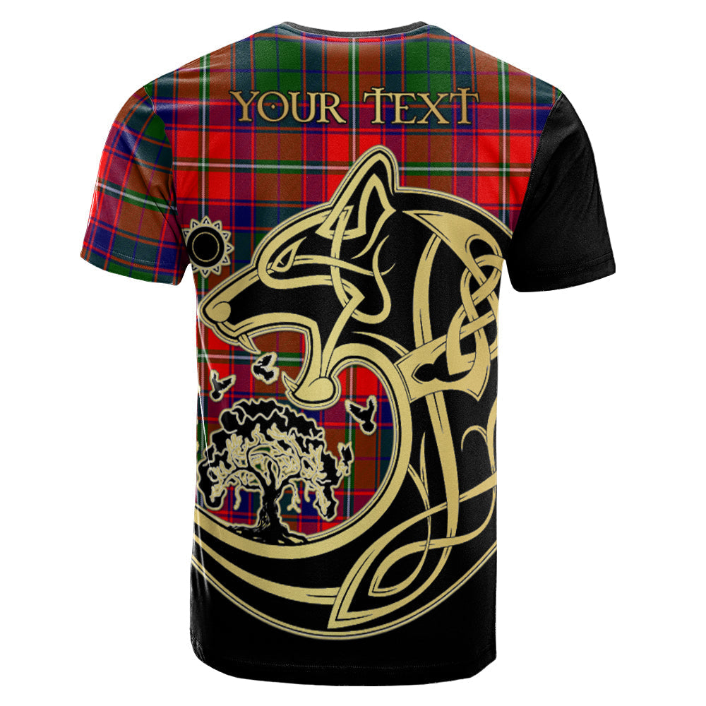 Printivon Riddell Crest Celtic Wolf Tartan T Shirt Custom Your Text