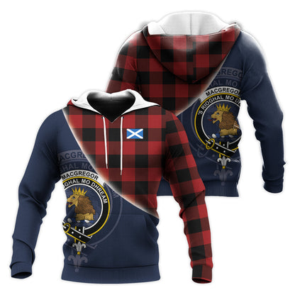 Printivon Rob Roy Macgregor Tartan Scottish Crest Hoodie