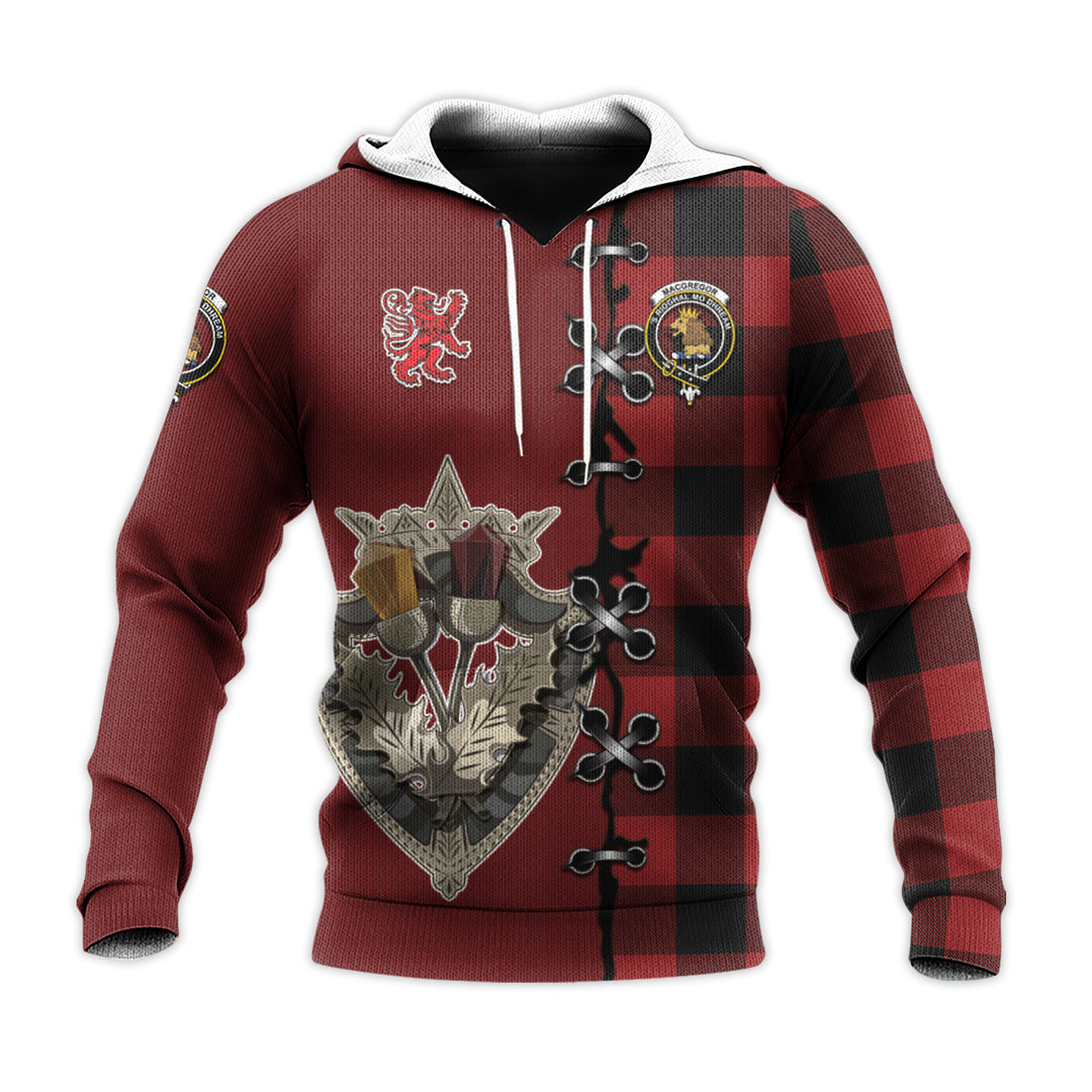 Printivon Rob Roy Macgregor Tartan Hoodie Lion Rampant And Celtic Thistle Style