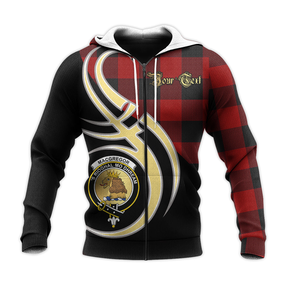 Printivon Rob Roy Macgregor Clan Believe In Me Crest Tartan Knitted Hoodie Custom Your Text