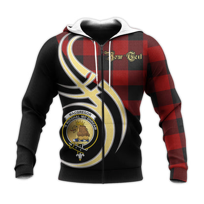 Printivon Rob Roy Macgregor Clan Believe In Me Crest Tartan Knitted Hoodie Custom Your Text