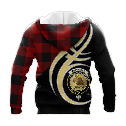 Printivon Rob Roy Macgregor Clan Believe In Me Crest Tartan Knitted Hoodie Custom Your Text