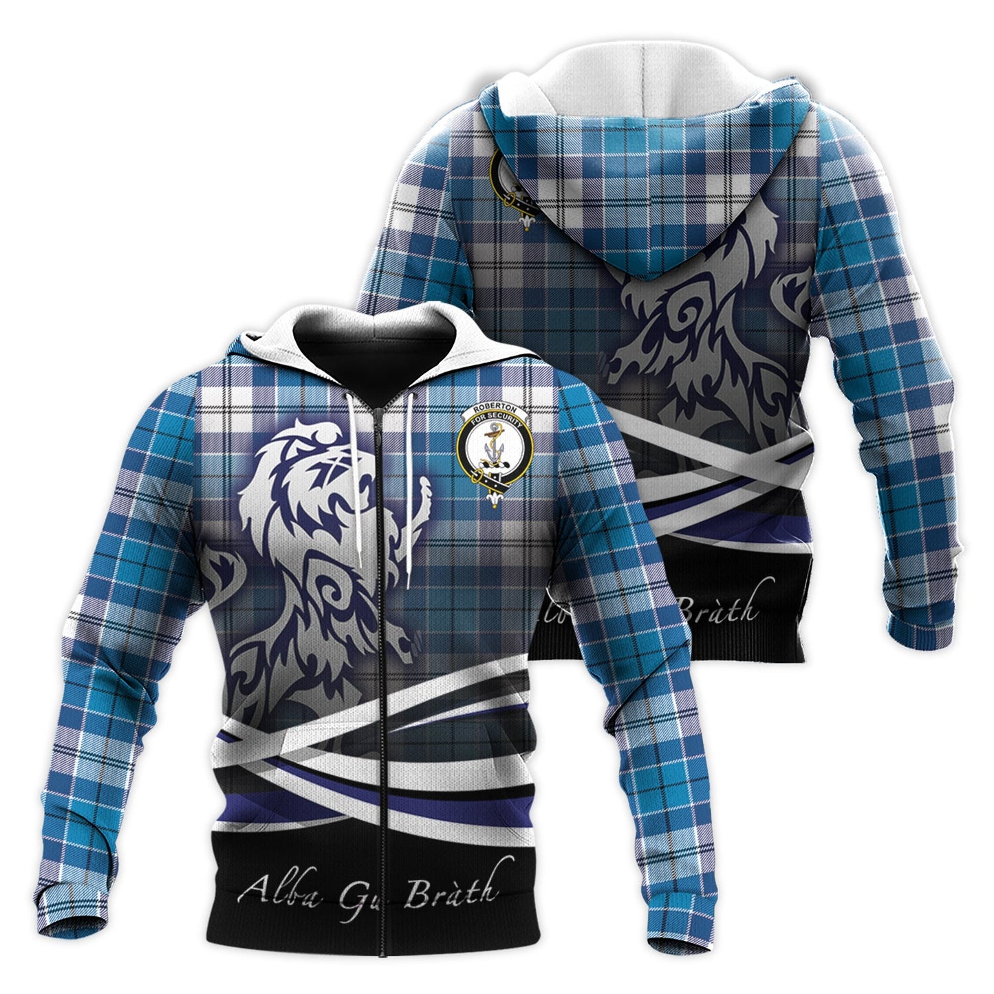 Printivon Roberton Tartan Scottish Lion Hoodie