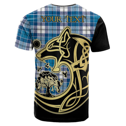 Printivon Roberton Crest Celtic Wolf Tartan T Shirt Custom Your Text