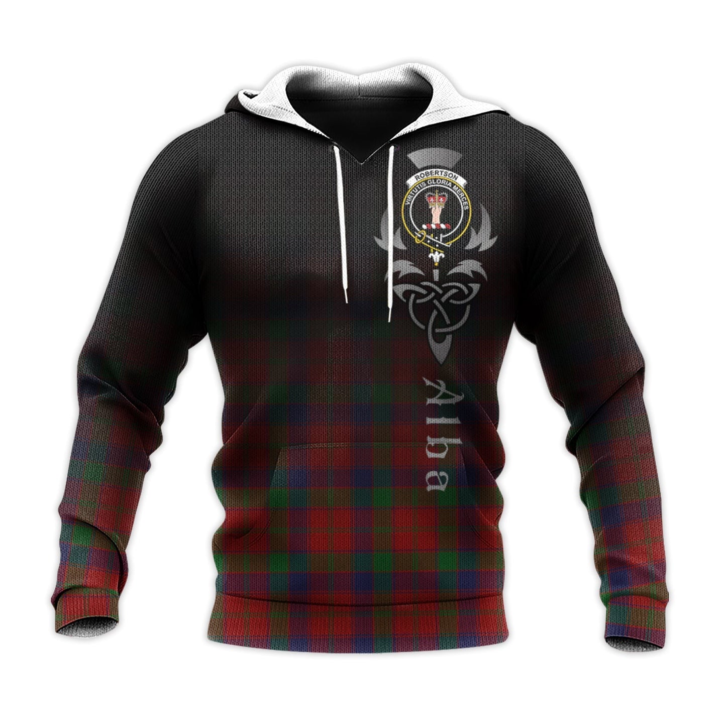 Printivon Robertson Tartan Crest Alba Celtic Hoodie
