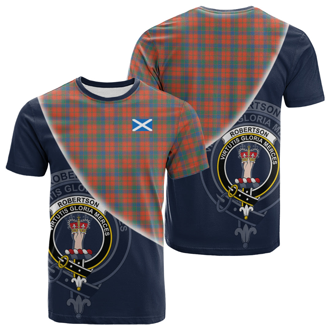 Printivon Robertson Ancient Tartan Scottish Crest T Shirt