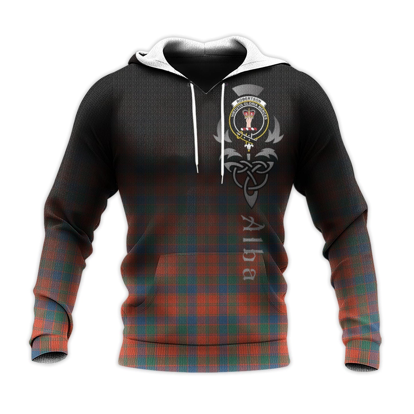 Printivon Robertson Ancient Tartan Crest Alba Celtic Hoodie