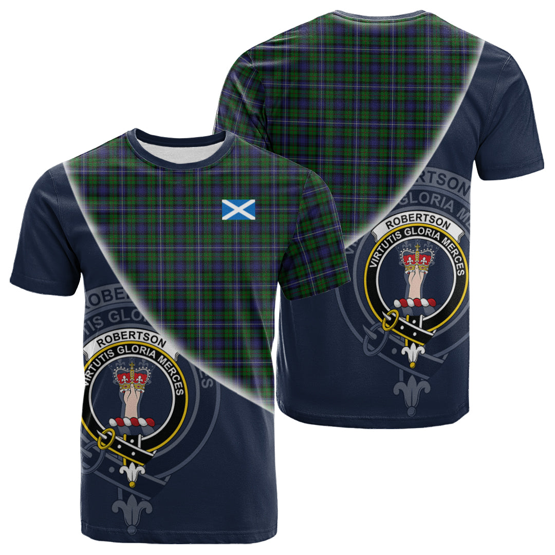 Printivon Robertson Hunting Tartan Scottish Crest T Shirt