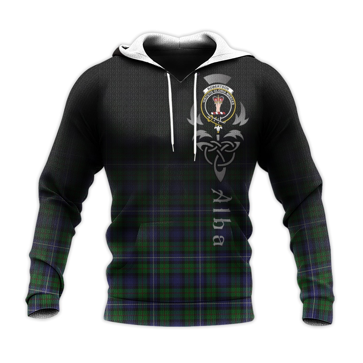 Printivon Robertson Hunting Tartan Crest Alba Celtic Hoodie