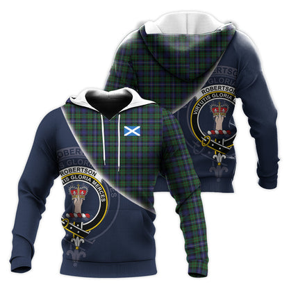 Printivon Robertson Hunting Tartan Scottish Crest Hoodie