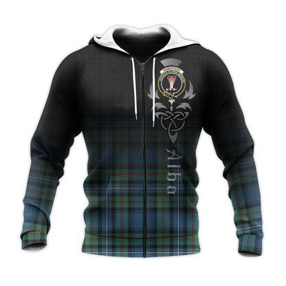 Printivon Robertson Hunting Ancient Tartan Crest Alba Celtic Hoodie