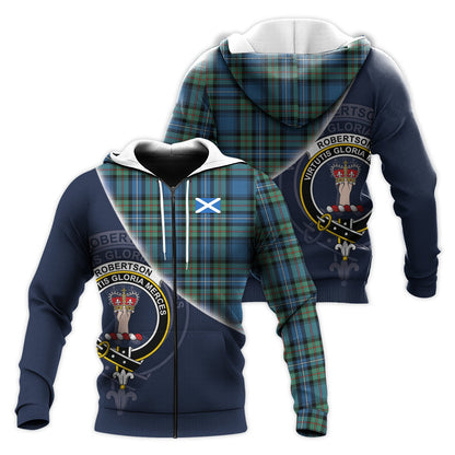 Printivon Robertson Hunting Ancient Tartan Scottish Crest Hoodie
