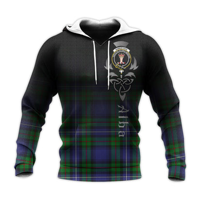 Printivon Robertson Hunting Modern Tartan Crest Alba Celtic Hoodie