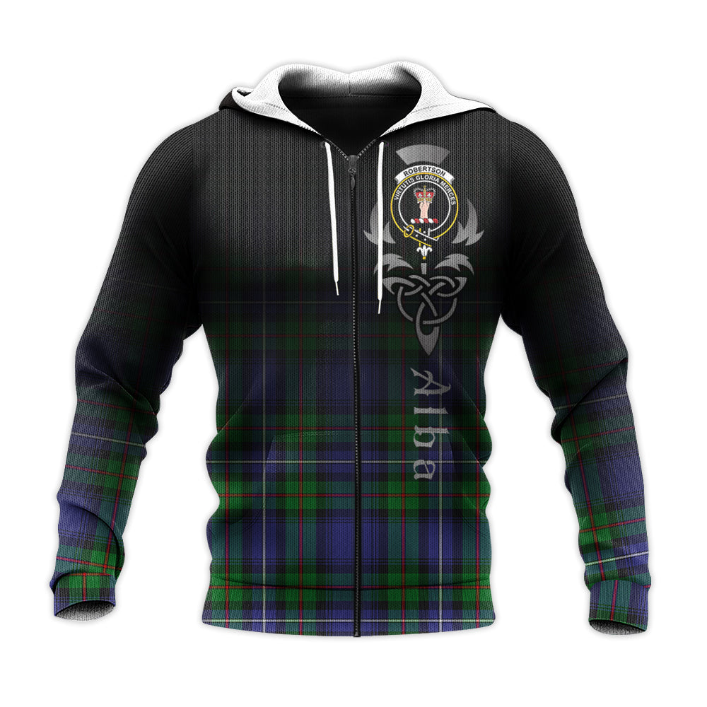 Printivon Robertson Hunting Modern Tartan Crest Alba Celtic Hoodie