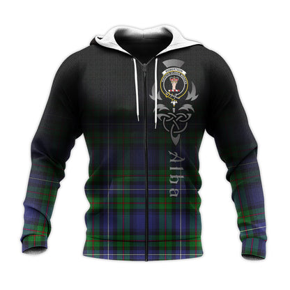 Printivon Robertson Hunting Modern Tartan Crest Alba Celtic Hoodie