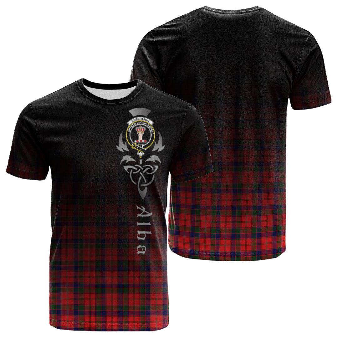 Printivon Robertson Modern Tartan Crest Alba Celtic T Shirt