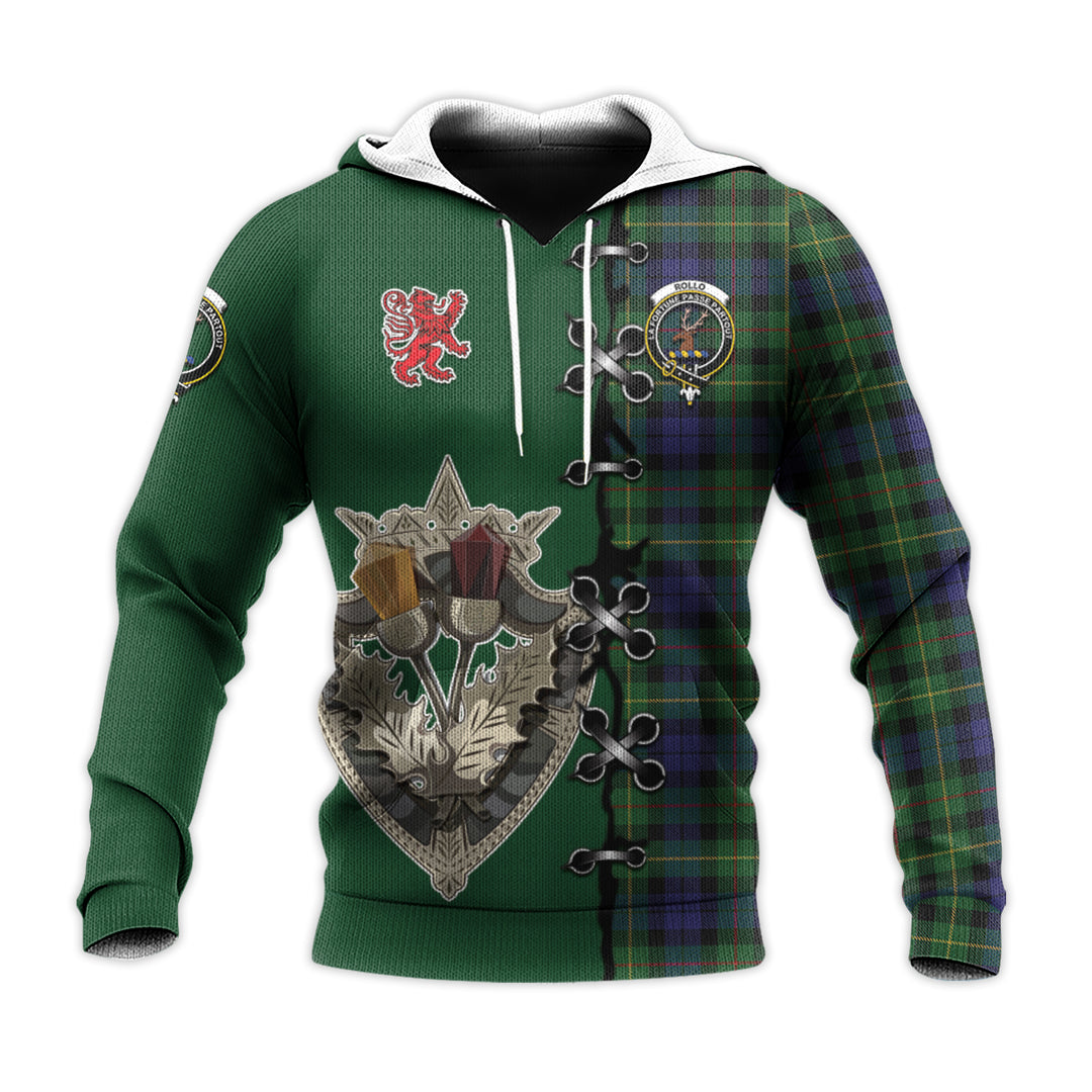 Printivon Rollo Tartan Hoodie Lion Rampant And Celtic Thistle Style