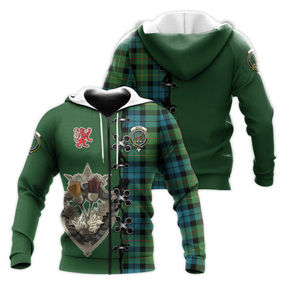 Printivon Rollo Ancient Tartan Hoodie Lion Rampant And Celtic Thistle Style