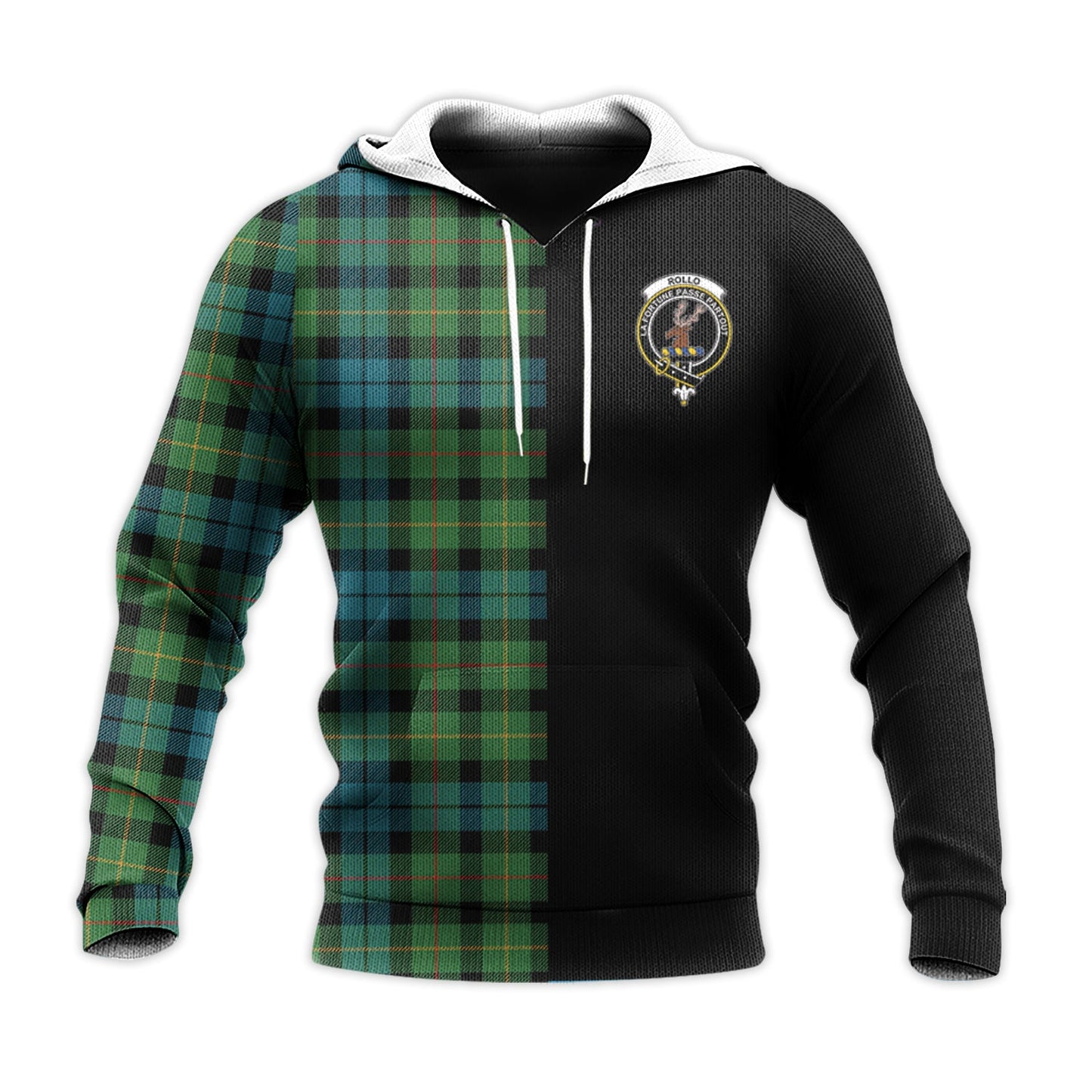 Printivon Rollo Ancient Tartan Personalize Half Hoodie