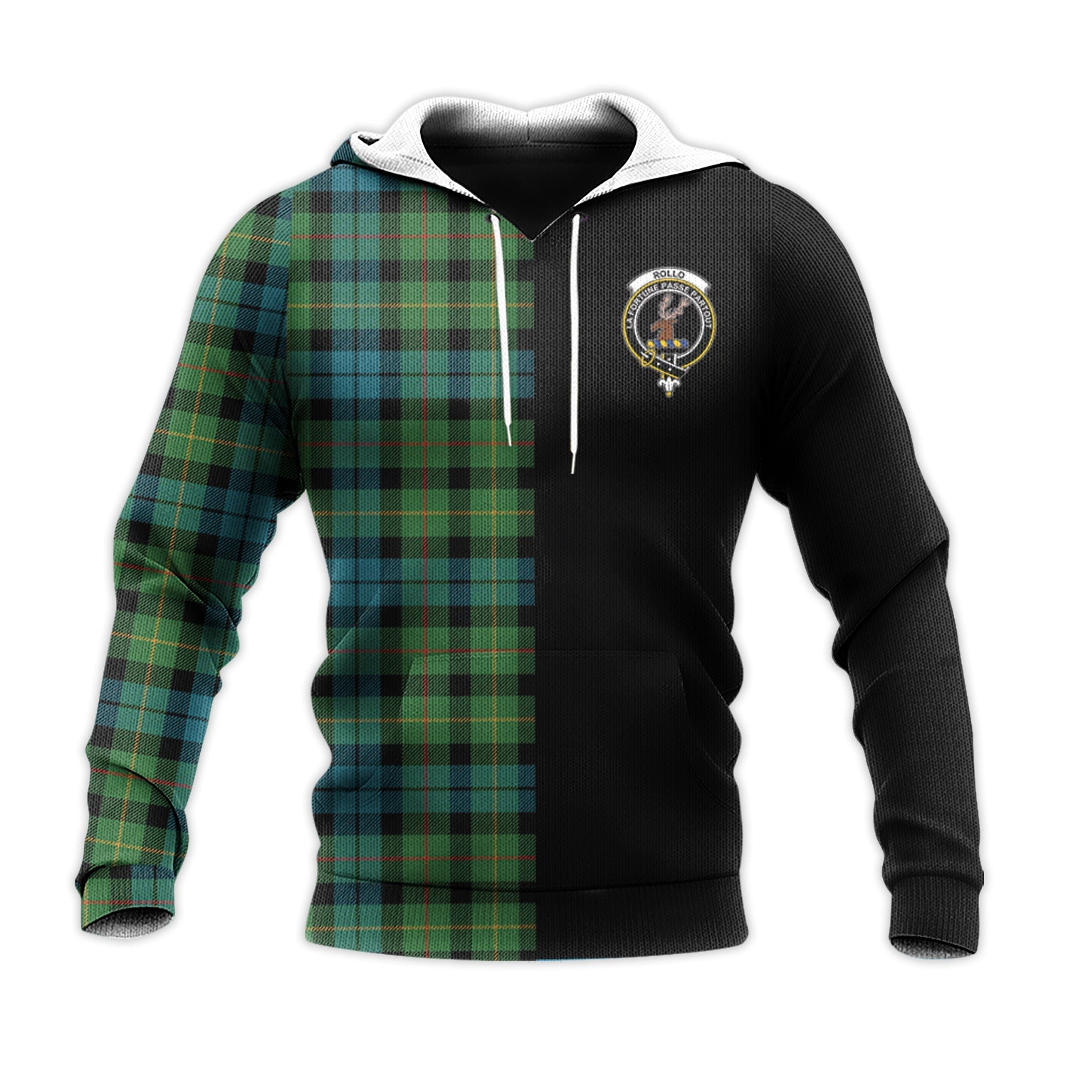 Printivon Rollo Ancient Tartan Personalize Half Hoodie