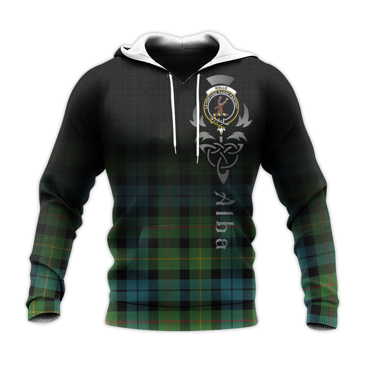 Printivon Rollo Ancient Tartan Crest Alba Celtic Hoodie