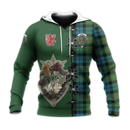 Printivon Rollo Ancient Tartan Hoodie Lion Rampant And Celtic Thistle Style