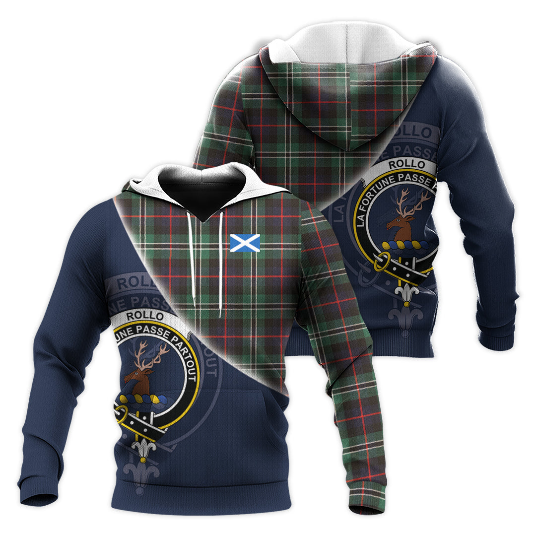 Printivon Rollo Hunting Tartan Scottish Crest Hoodie