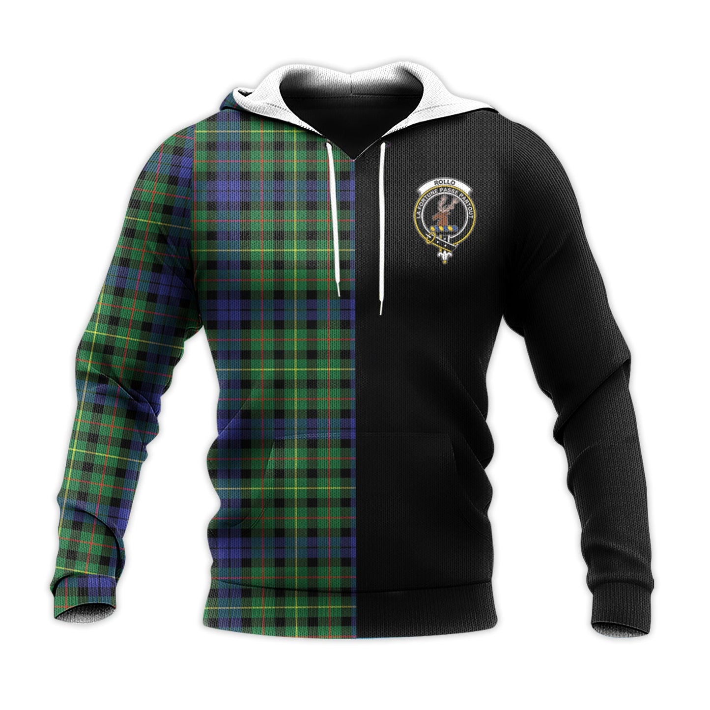 Printivon Rollo Modern Tartan Personalize Half Hoodie