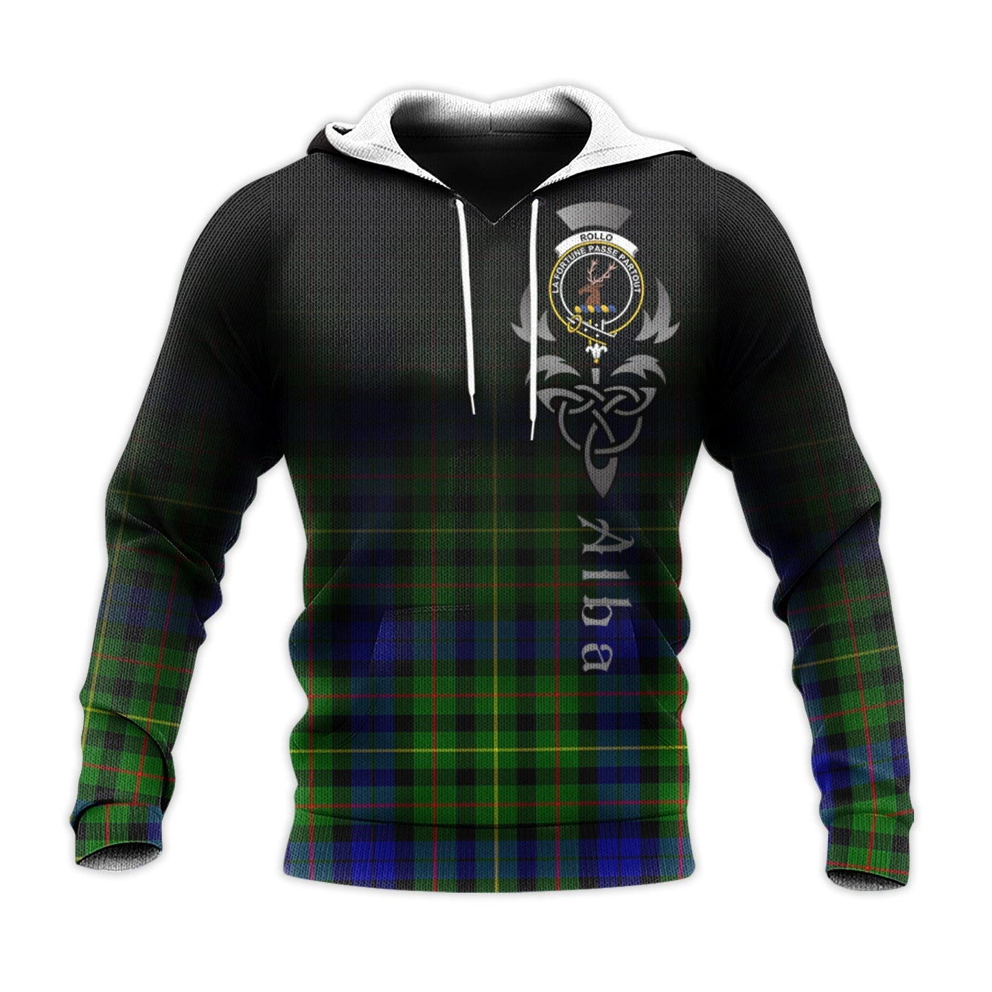 Printivon Rollo Modern Tartan Crest Alba Celtic Hoodie