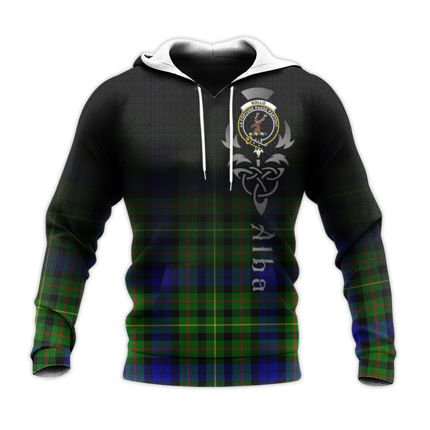 Printivon Rollo Modern Tartan Crest Alba Celtic Hoodie