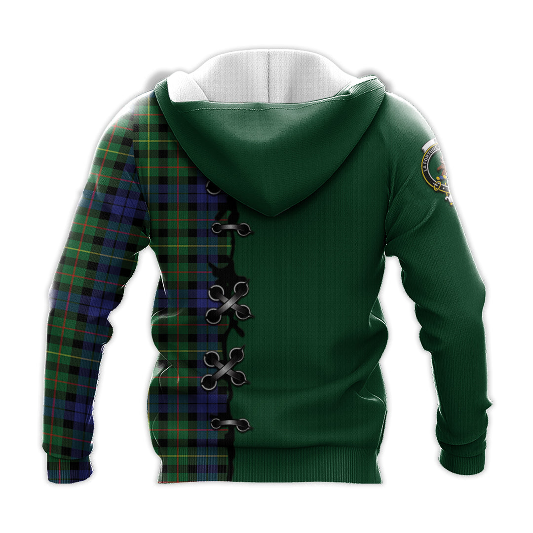 Printivon Rollo Modern Tartan Hoodie Lion Rampant And Celtic Thistle Style