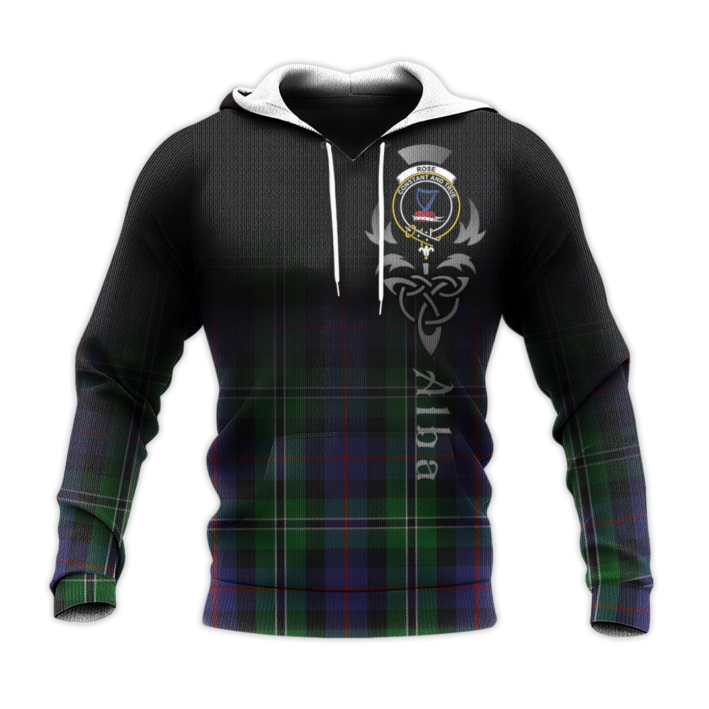 Printivon Rose Hunting Tartan Crest Alba Celtic Hoodie