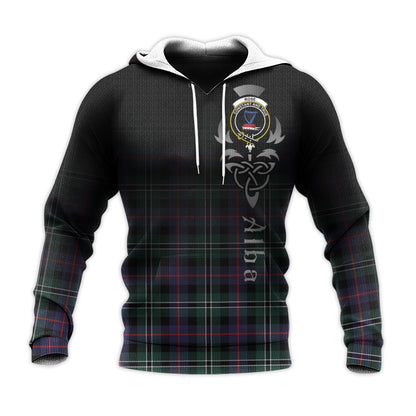 Printivon Rose Hunting Modern Tartan Crest Alba Celtic Hoodie