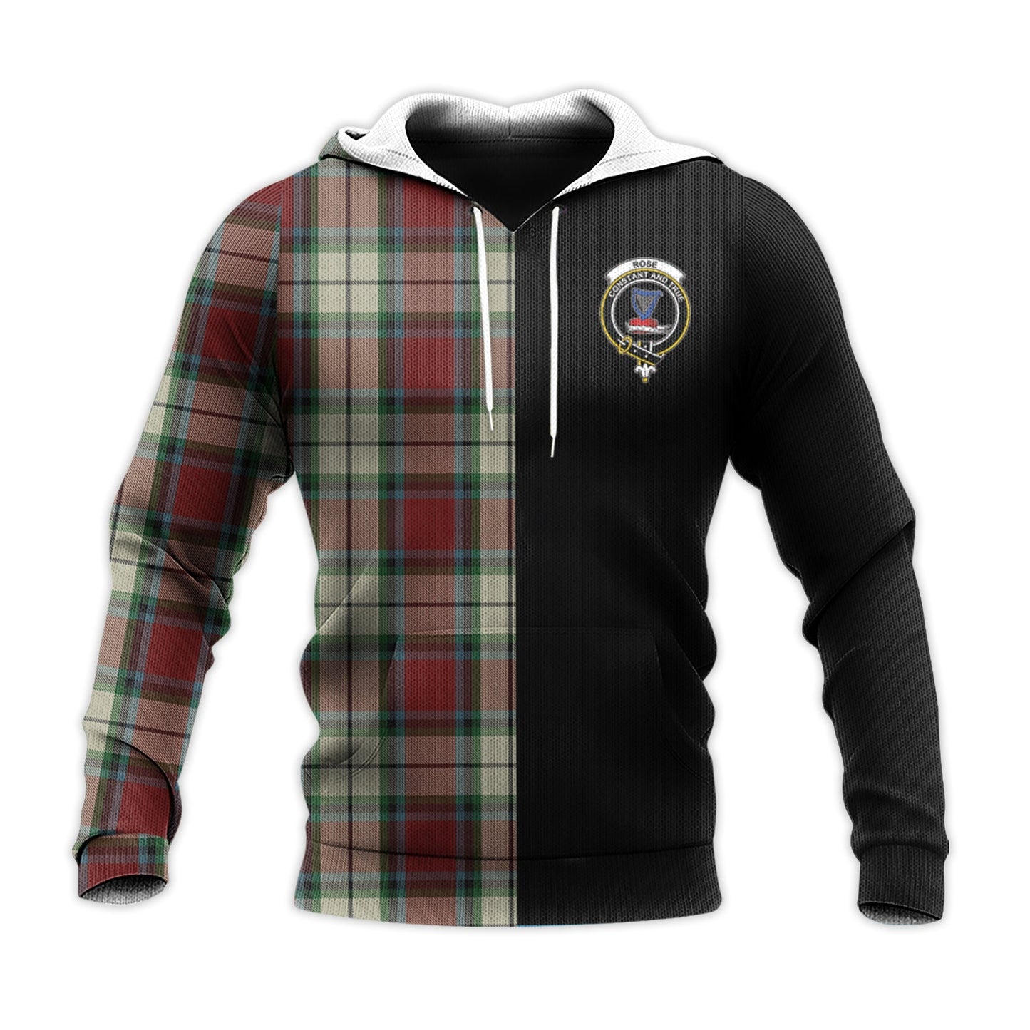 Printivon Rose White Dress Tartan Personalize Half Hoodie