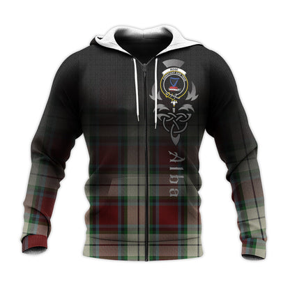 Printivon Rose White Dress Tartan Crest Alba Celtic Hoodie