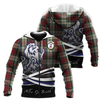 Printivon Rose White Dress Tartan Scottish Lion Hoodie