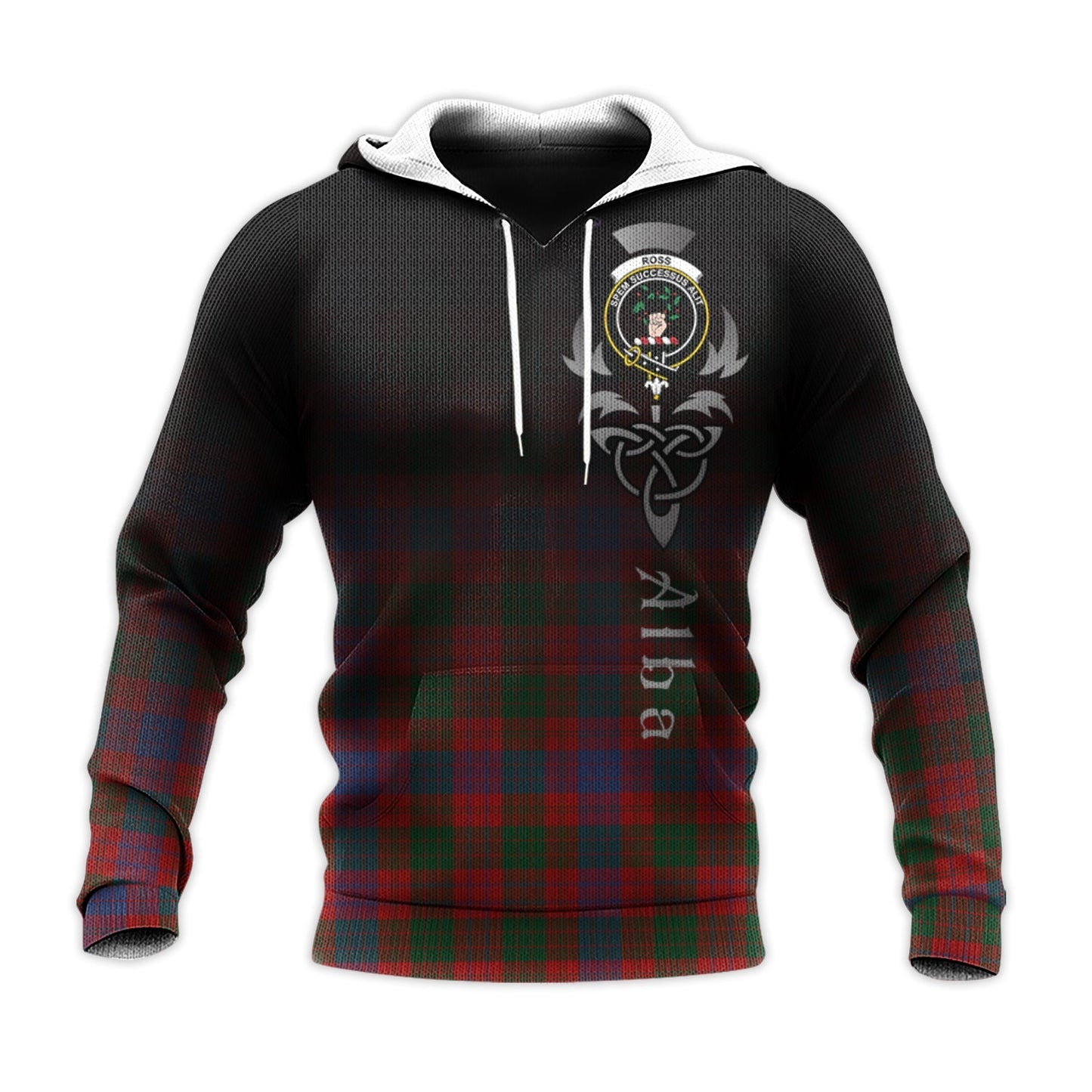 Printivon Ross Tartan Crest Alba Celtic Hoodie