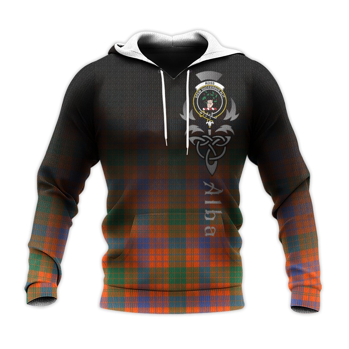Printivon Ross Ancient Tartan Crest Alba Celtic Hoodie