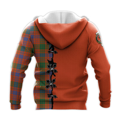 Printivon Ross Ancient Tartan Hoodie Lion Rampant And Celtic Thistle Style