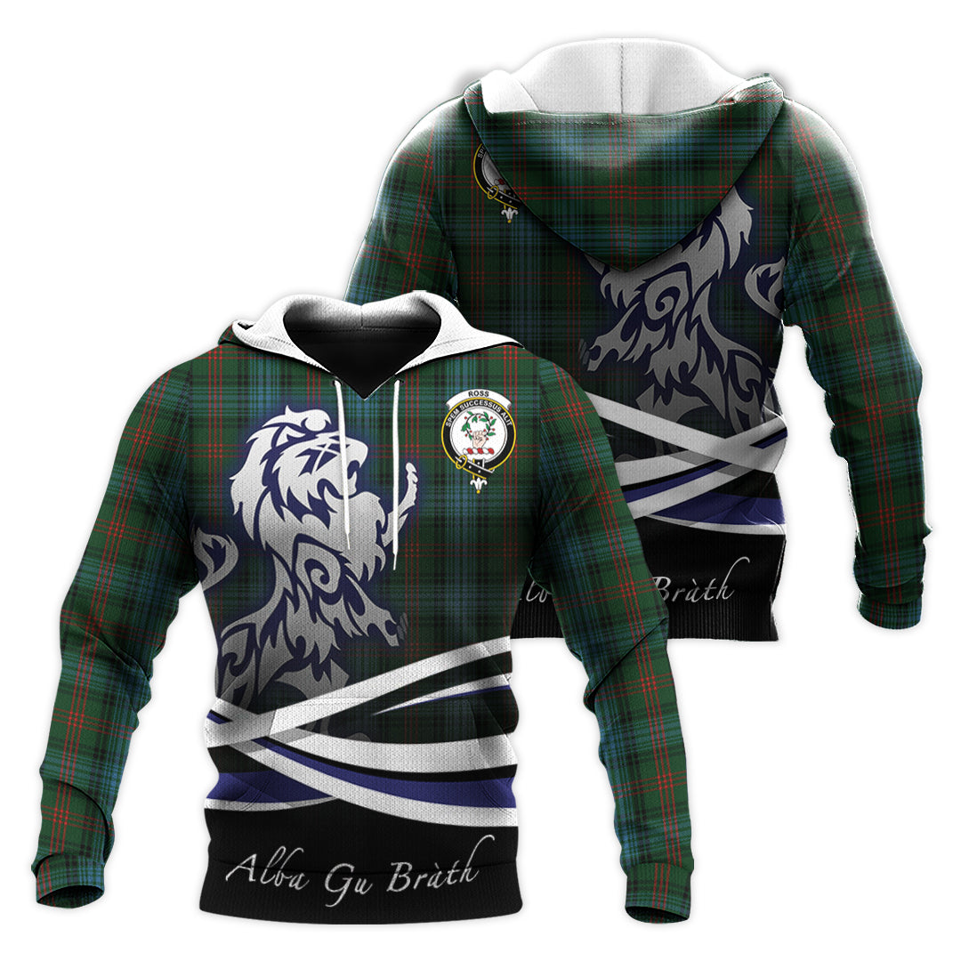 Printivon Ross Hunting Tartan Scottish Lion Hoodie