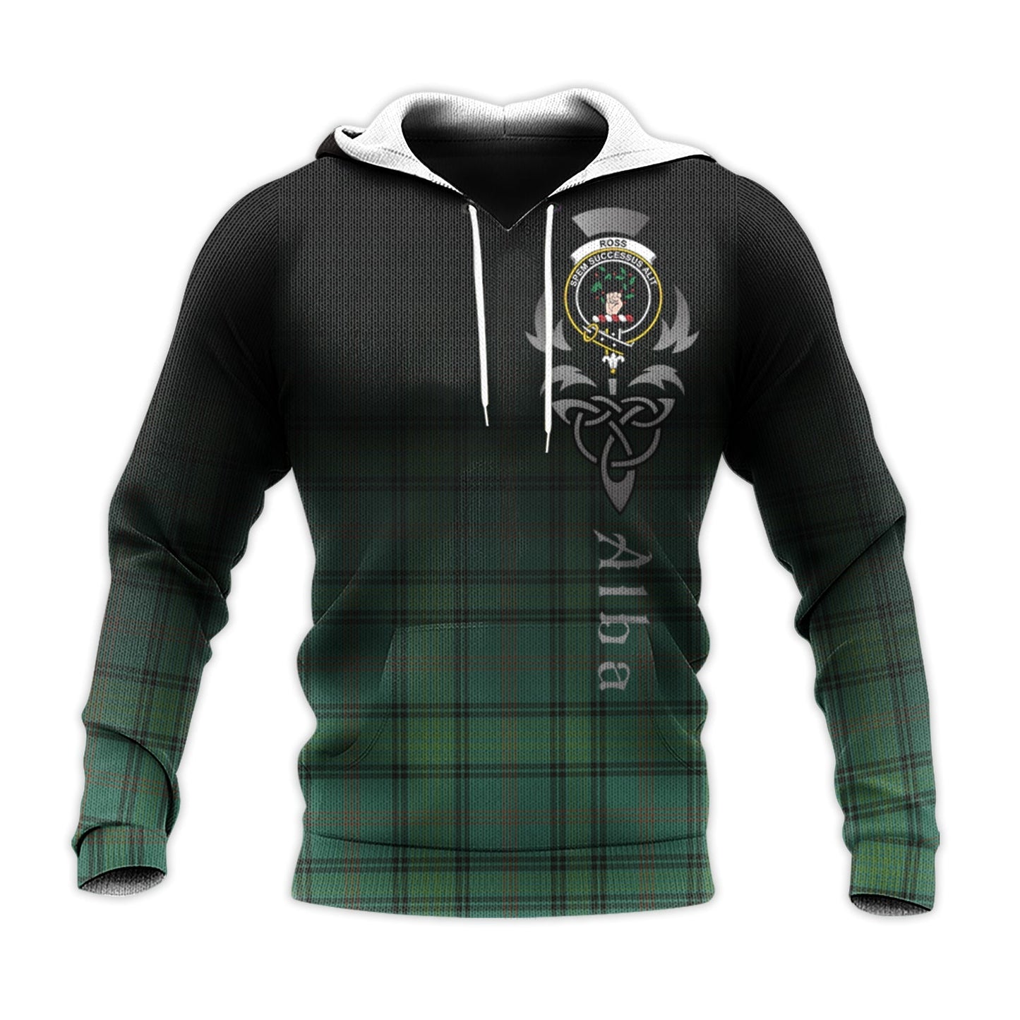 Printivon Ross Hunting Ancient Tartan Crest Alba Celtic Hoodie